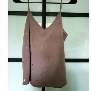 Taupe Cami with Gold Details